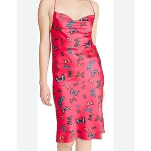 Steve Madden Treasure Dress Satin Butterfly Print